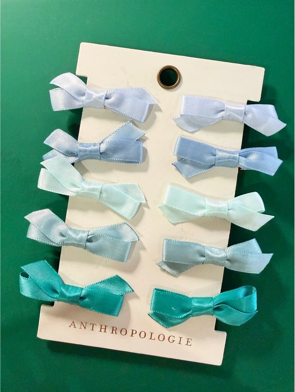 Anthropologie Small Silky Bow Clips Set of 10